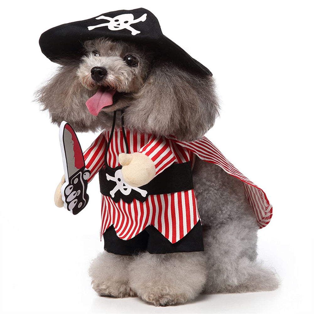 Costume Outfits with Hat Pet Dog Cat Halloween Costumes for Party Christmas  Special Events Costume Uniform with Hat Funny Pet (M)