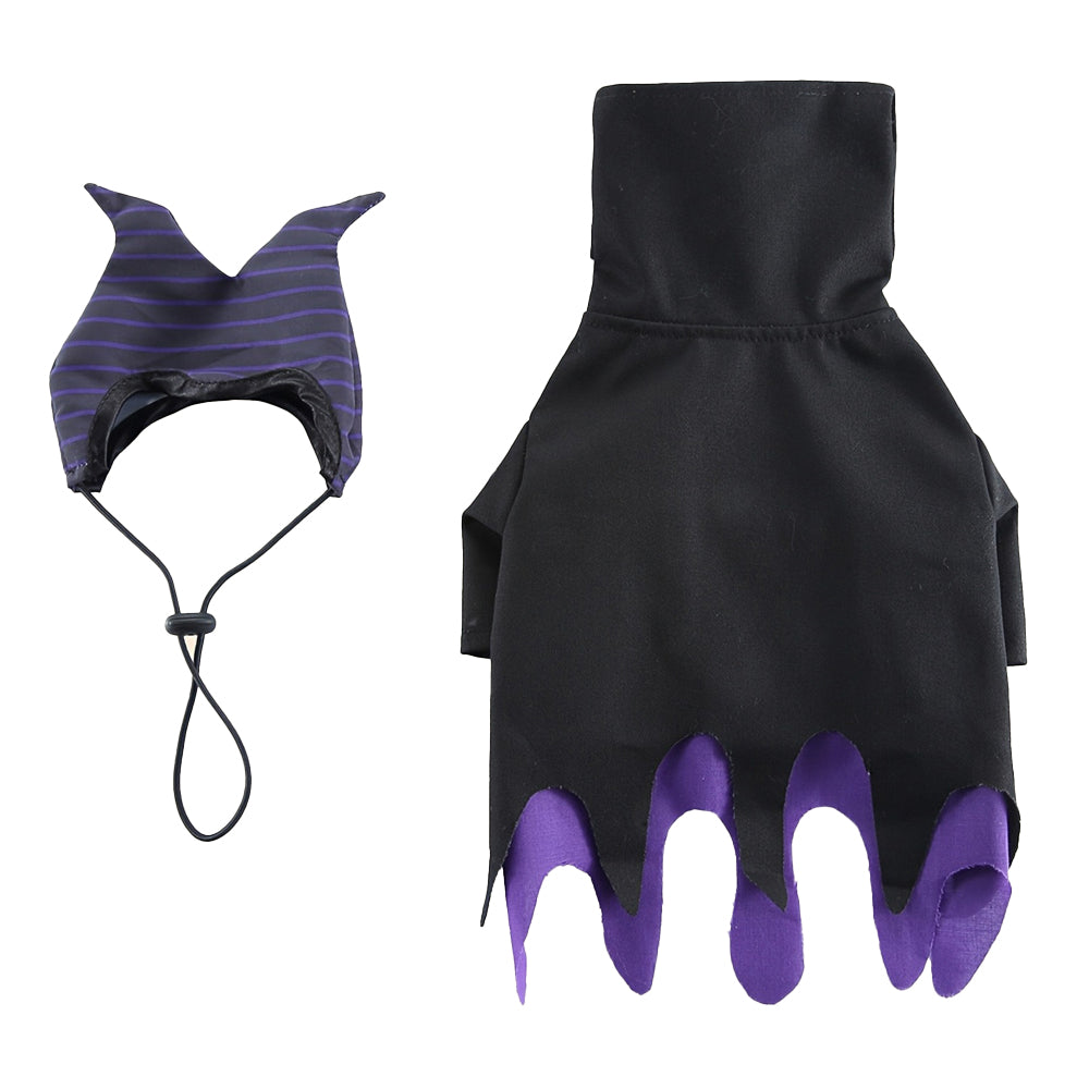 Aiitle Black and Purple Dog Hallloween Wizard Costume
