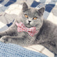 Aiitle Cute Plaid Bow Tie Pink Cat Collar
