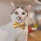 Aiitle Cute Plaid Bow Tie Yellow Cat Collar