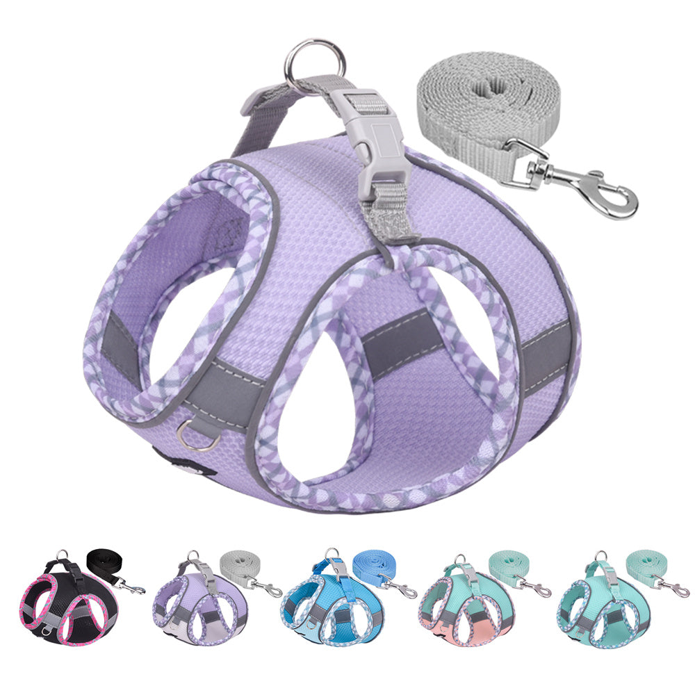 Aiitle Step in Breathable Air Mesh Dog Harness Purple White