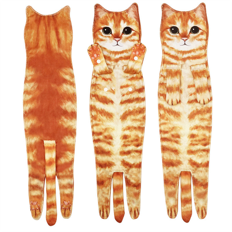 Aiitle Cute Cat Hand Towel