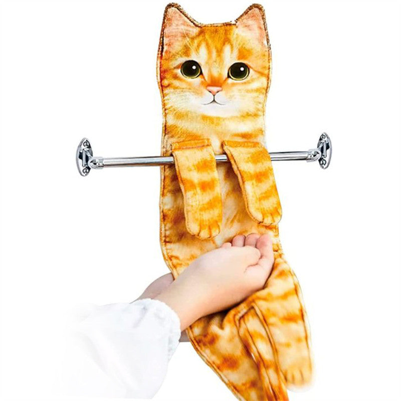 Aiitle Cute Cat Hand Towel