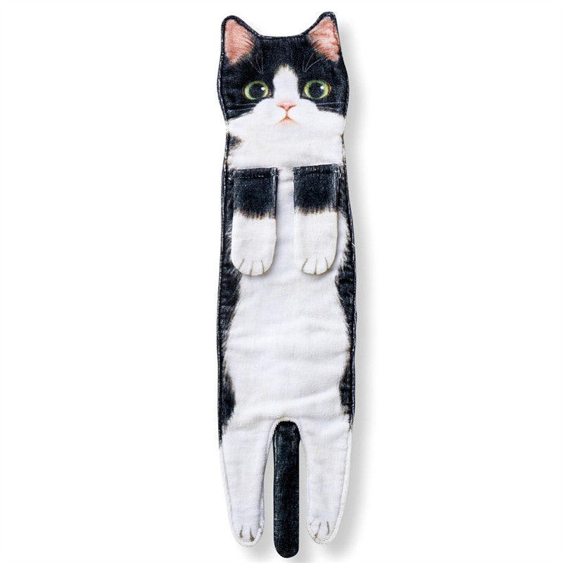 Aiitle Cute Cat Hand Towel