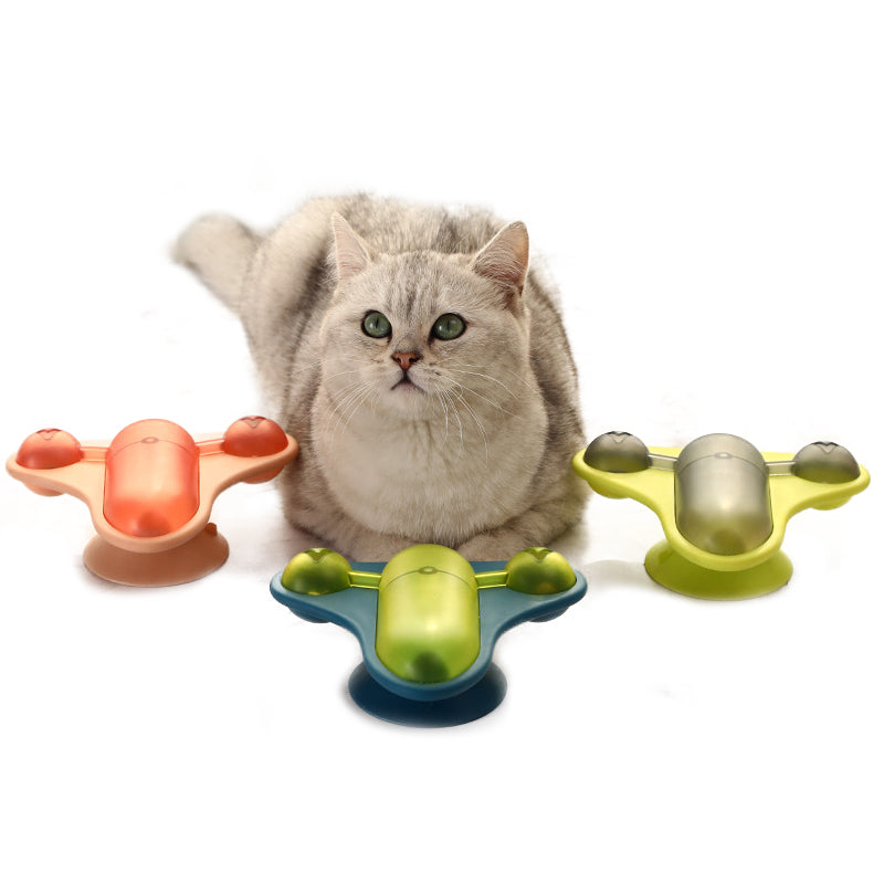 Aiitle Rotating Airplane Pet Food Dispenser Toy