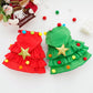 Aiitle Cute Pet Christmas Cloak with Star and Pompoms Red