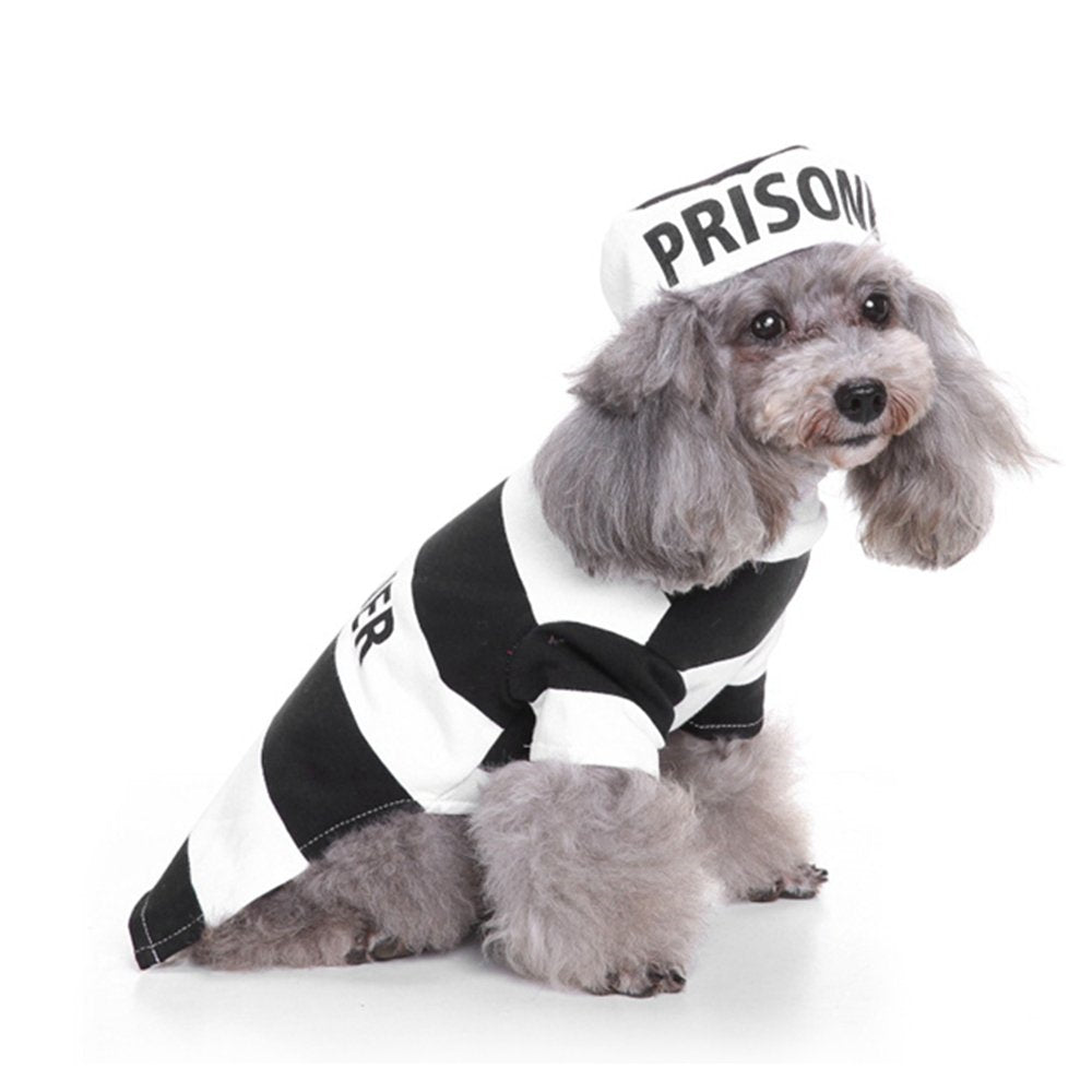 Aiitle Dog Halloween Party Prisoner Cosplay Uniform