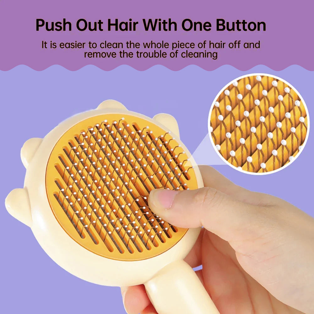 Aiitle Pet Loose Hair Remove Self-Cleaning Brush