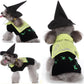 Aiilte Black Green Dog Halloween Witch Wizard Hat Costume Set