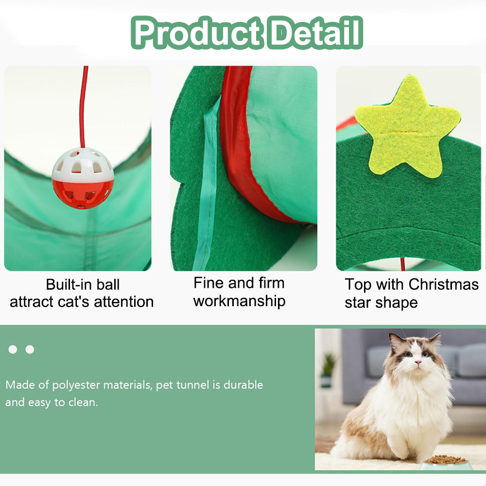 Aiitle Interactive Christmas Tree Cat Tunnel