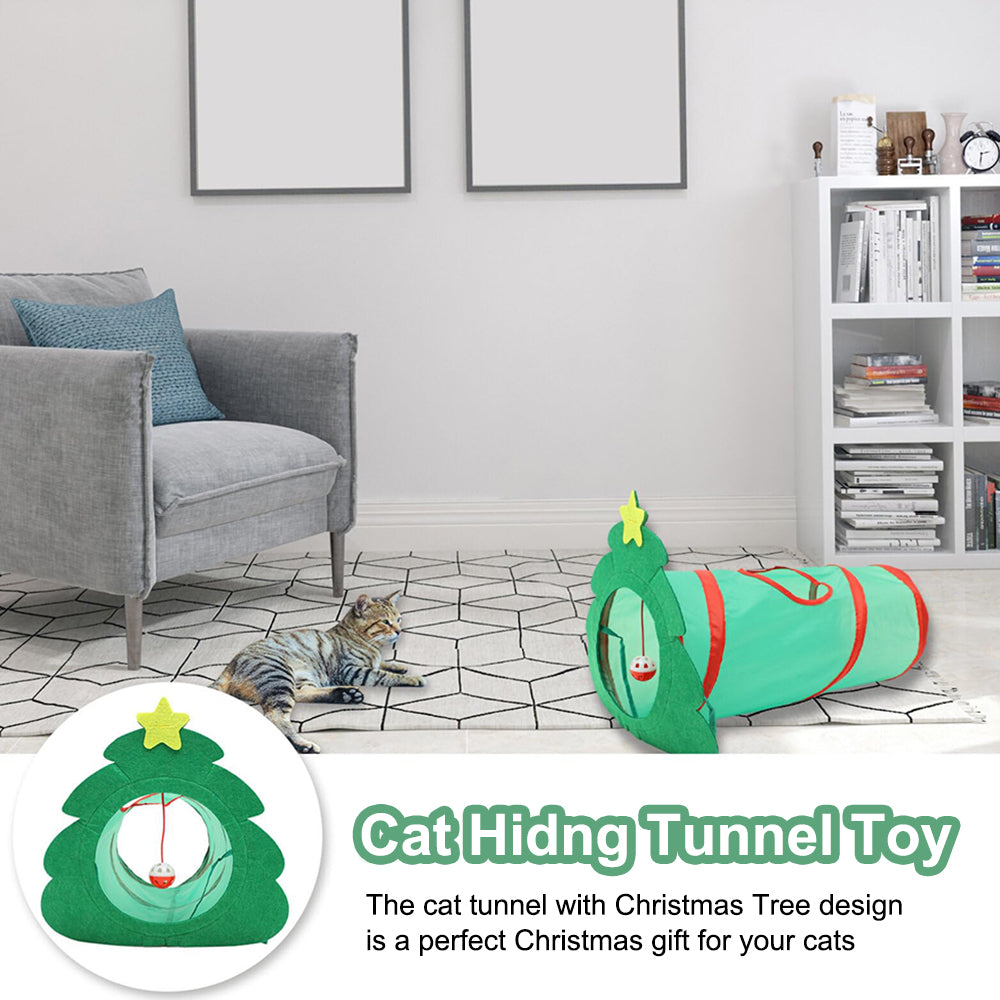 Aiitle Interactive Christmas Tree Cat Tunnel