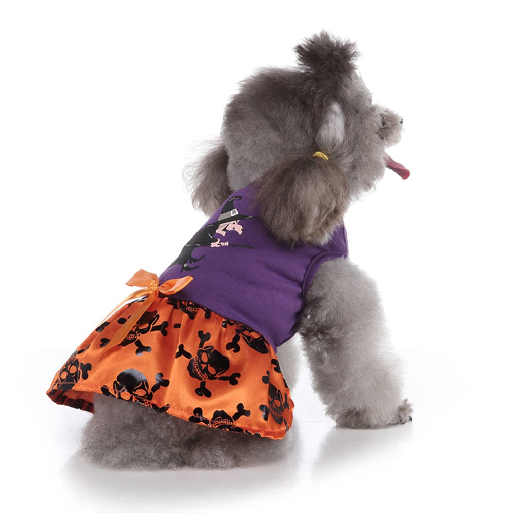 Aiitle Dog Halloween Purple Witch Costume