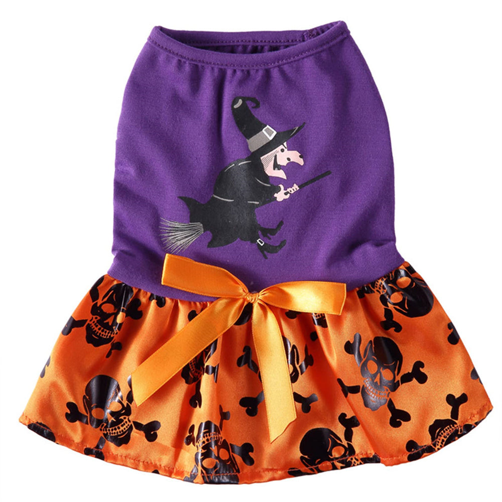 Aiitle Dog Halloween Purple Witch Costume