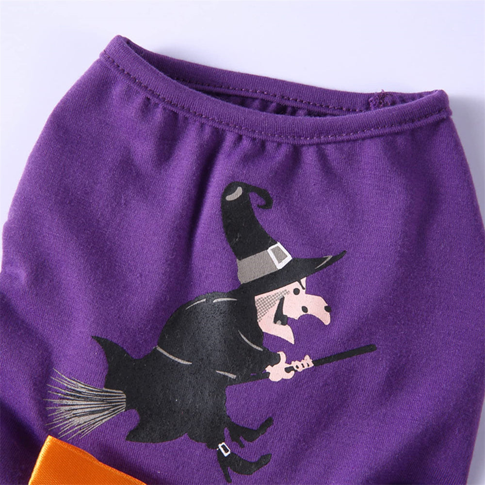 Aiitle Dog Halloween Purple Witch Costume