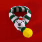 Aiitle Cute Bear Pet Christmas Striped Scarf Hat Set