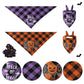 2 Pack Plaid Halloween Dog Bandanas, Washable Halloween Pumpkin Bat Printing | AIITLE