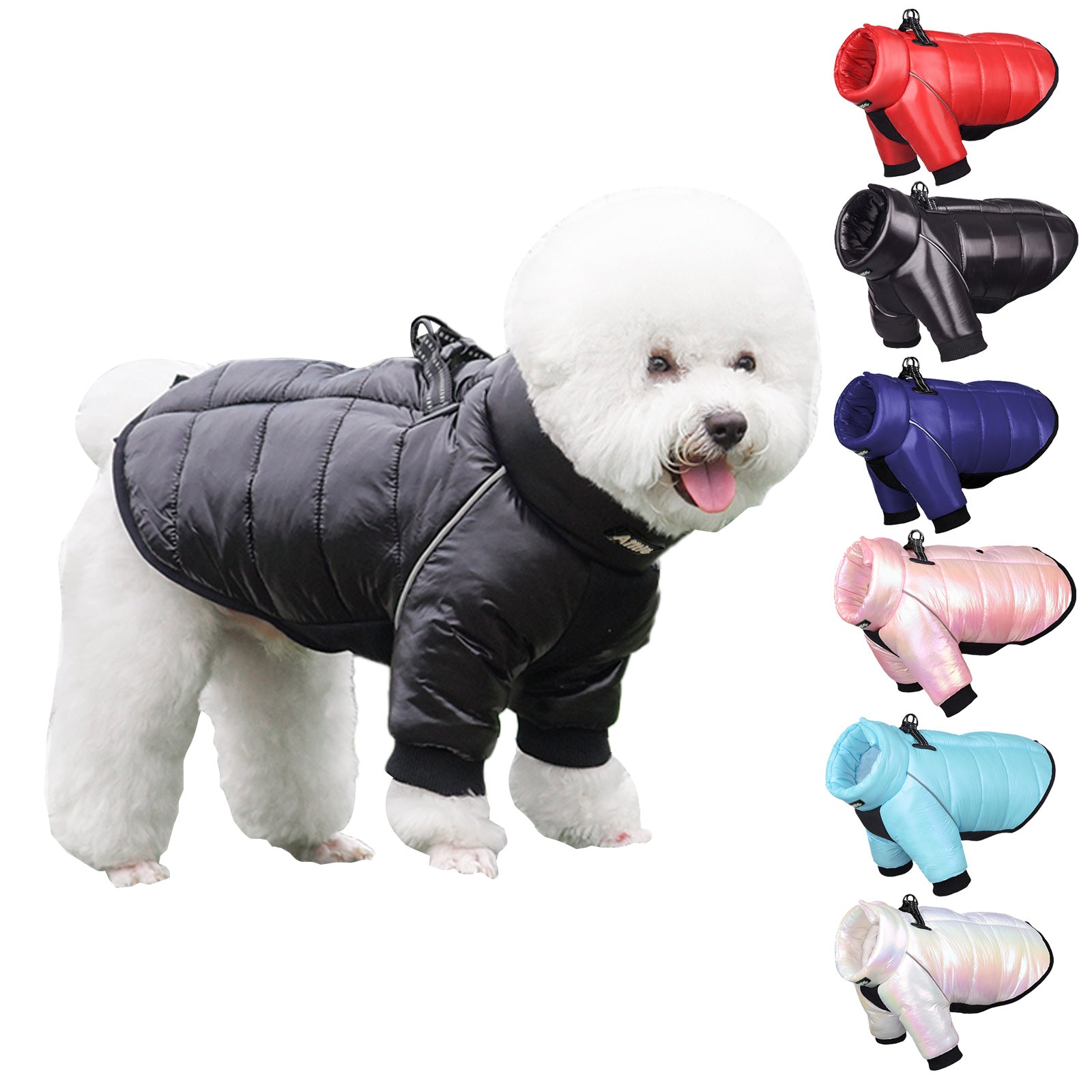 AIITLE Dog Winter Reflective Coat Fleece Lined Dog Vest and Leash Set | AIITLE