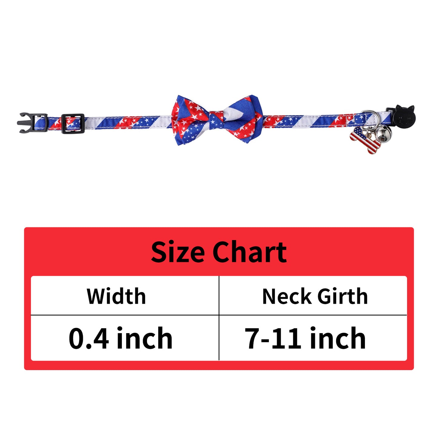 AIITLE American Flag Cat Collar for 4th of July Independence Day | AIITLE