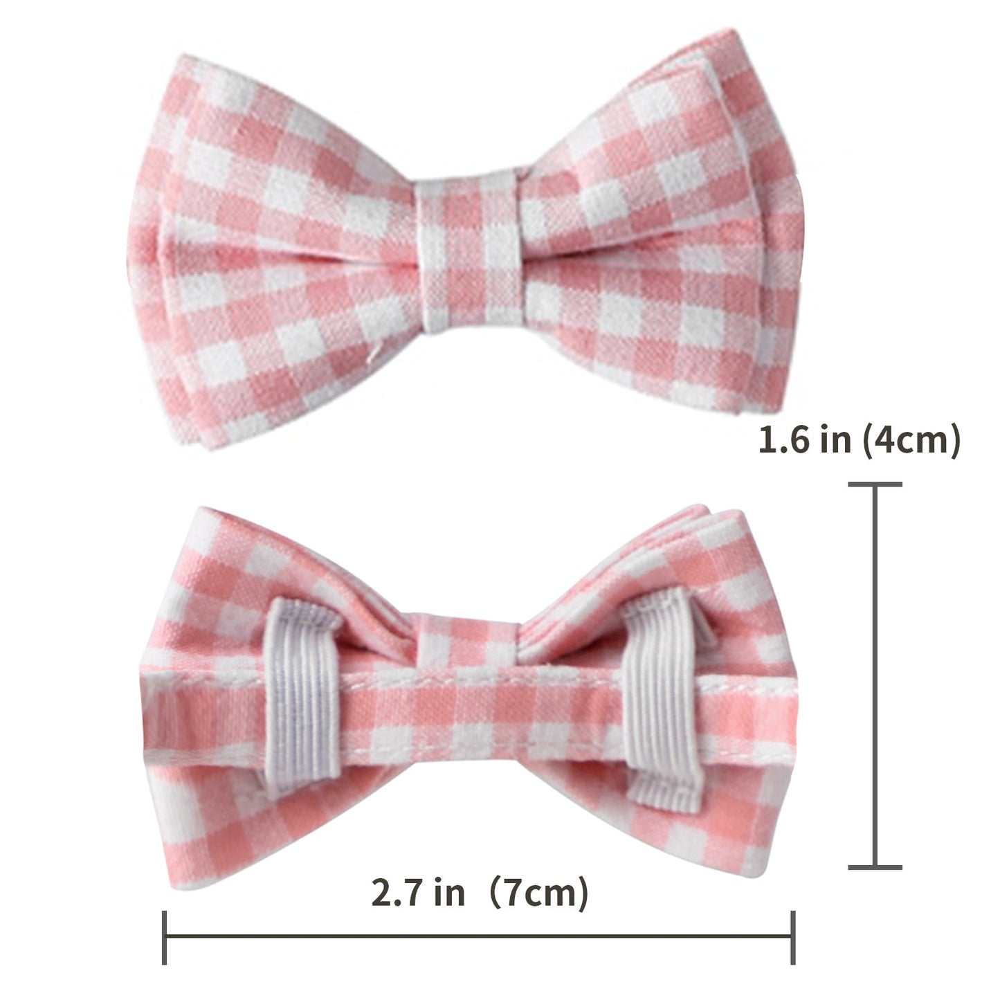 Aiitle Cute Plaid Bow Tie Pink Cat Collar
