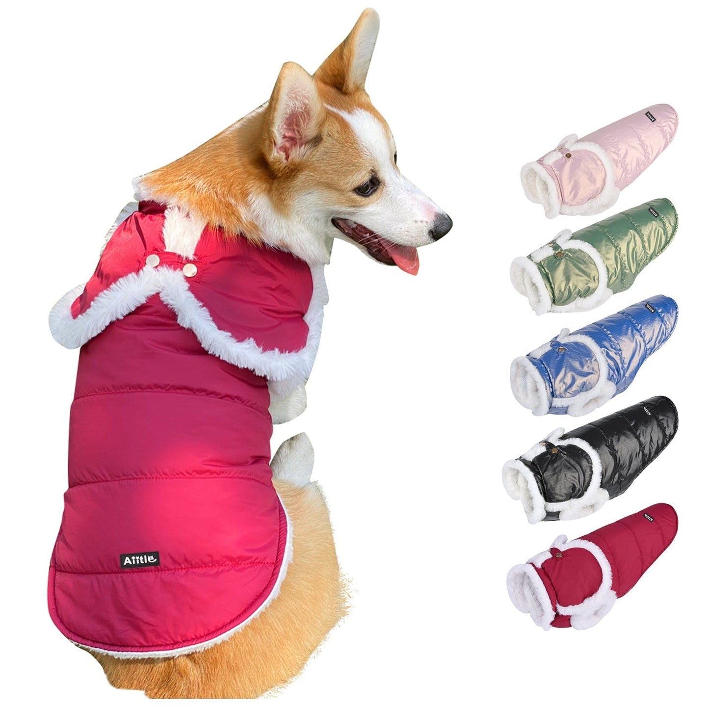 AIITLE Leg Hole Raw Edge Design Dog Winter Coat - Christmas Waterproof | AIITLE