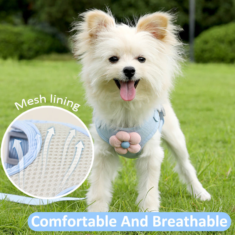 Aiitle Cute 3D Flower Breathable Dog Harness