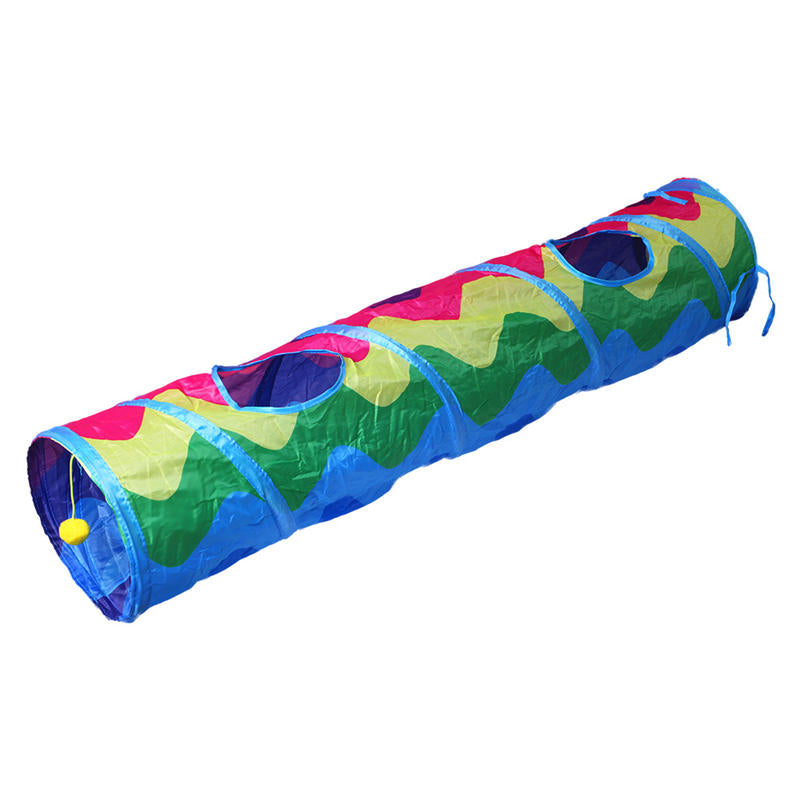 Aiitle Foldable Rainbow Cat Tunnel Toy