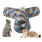 Aiitle Printed Leaves Foldable Cat Tunnel